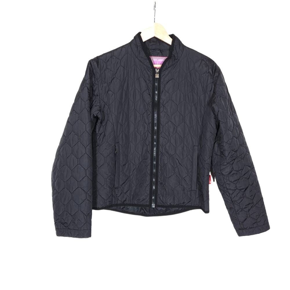 Burton Womens Coat Small Black Quilted Zip Up Pockets Lightweight Warm Jacket